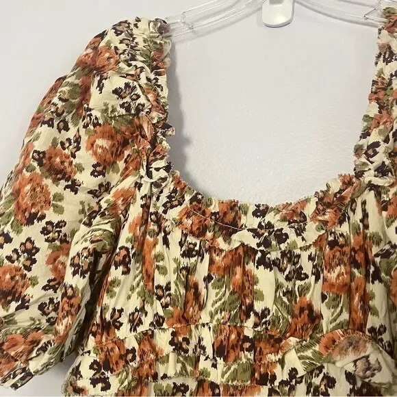 Anthropologie Love The Label Floral Puff Sleeve Maxi Dress - Small - Picture 6 of 8